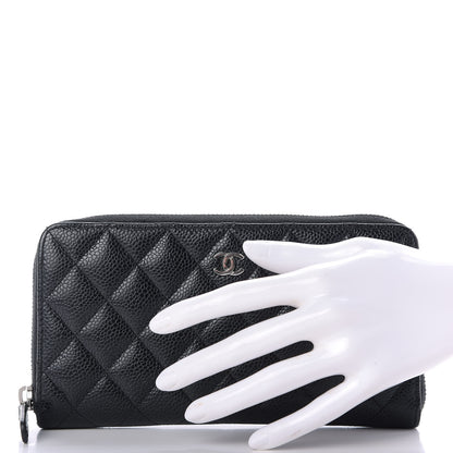 Chanel Caviar Quilted Large Gusset Zip Around Wallet Black 2 of 11