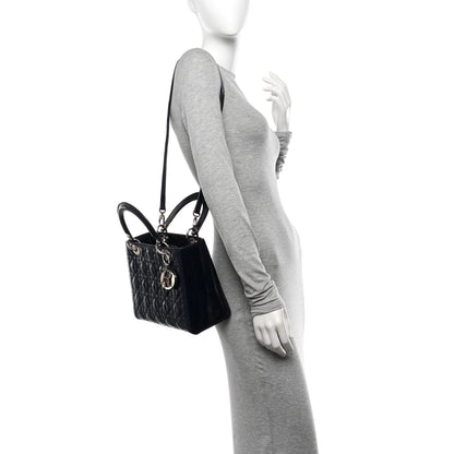 Christian Dior Patent Cannage Medium Lady Dior Navy Blue 2 of 14