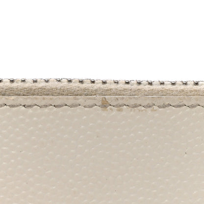 Saint Laurent Grained Calfskin 5 Fragments Zip Pouch Card Holder White 16 of 16