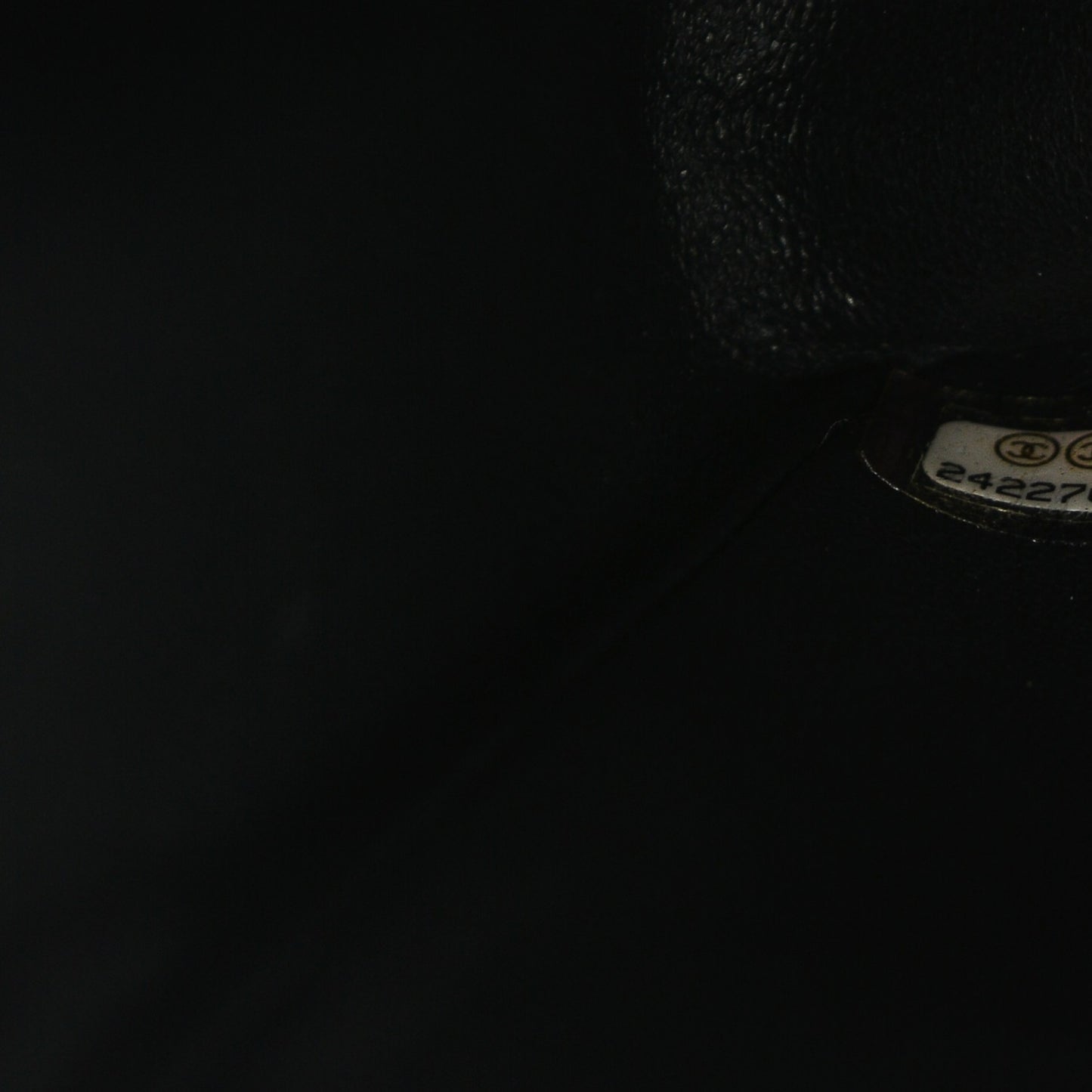 Crumpled Calfskin Quilted Medium Double Flap So Black