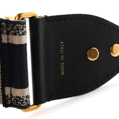 Christian Dior Canvas Embroidered Shoulder Strap Blue 4 of 5