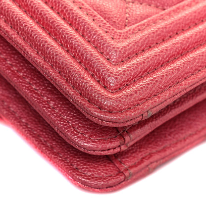 Chanel Caviar Quilted North South Boy Flap Pink 10 of 11