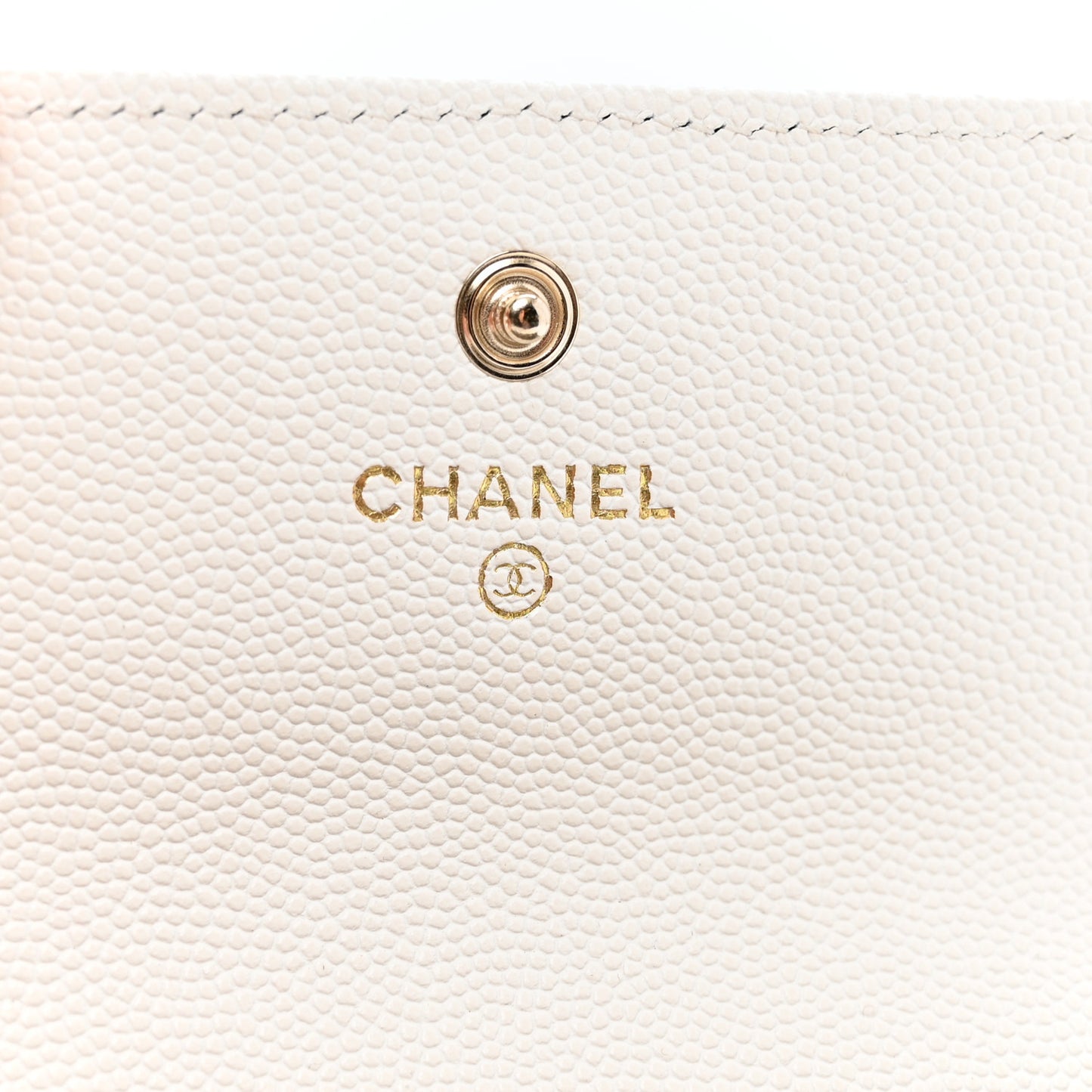 Caviar Quilted CC Flap Card Holder White