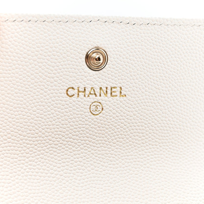 Chanel Caviar Quilted CC Flap Card Holder White 8 of 9