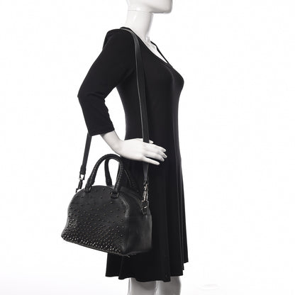 Christian Louboutin Grained Calfskin Studded Satchel Black 2 of 17