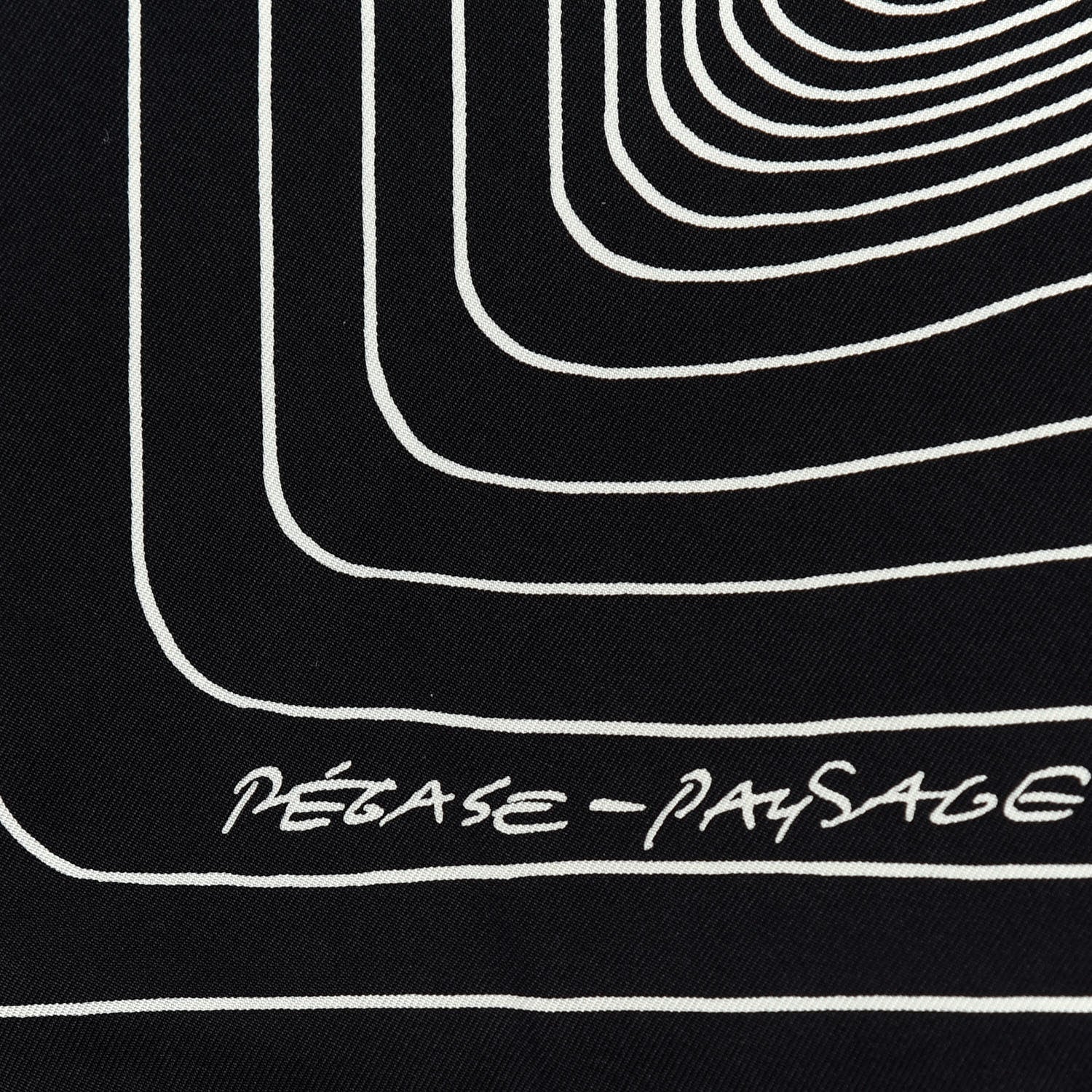 Hermes Silk Pegase Paysage Hermes Scarf 90 Black Beige 4 of 7