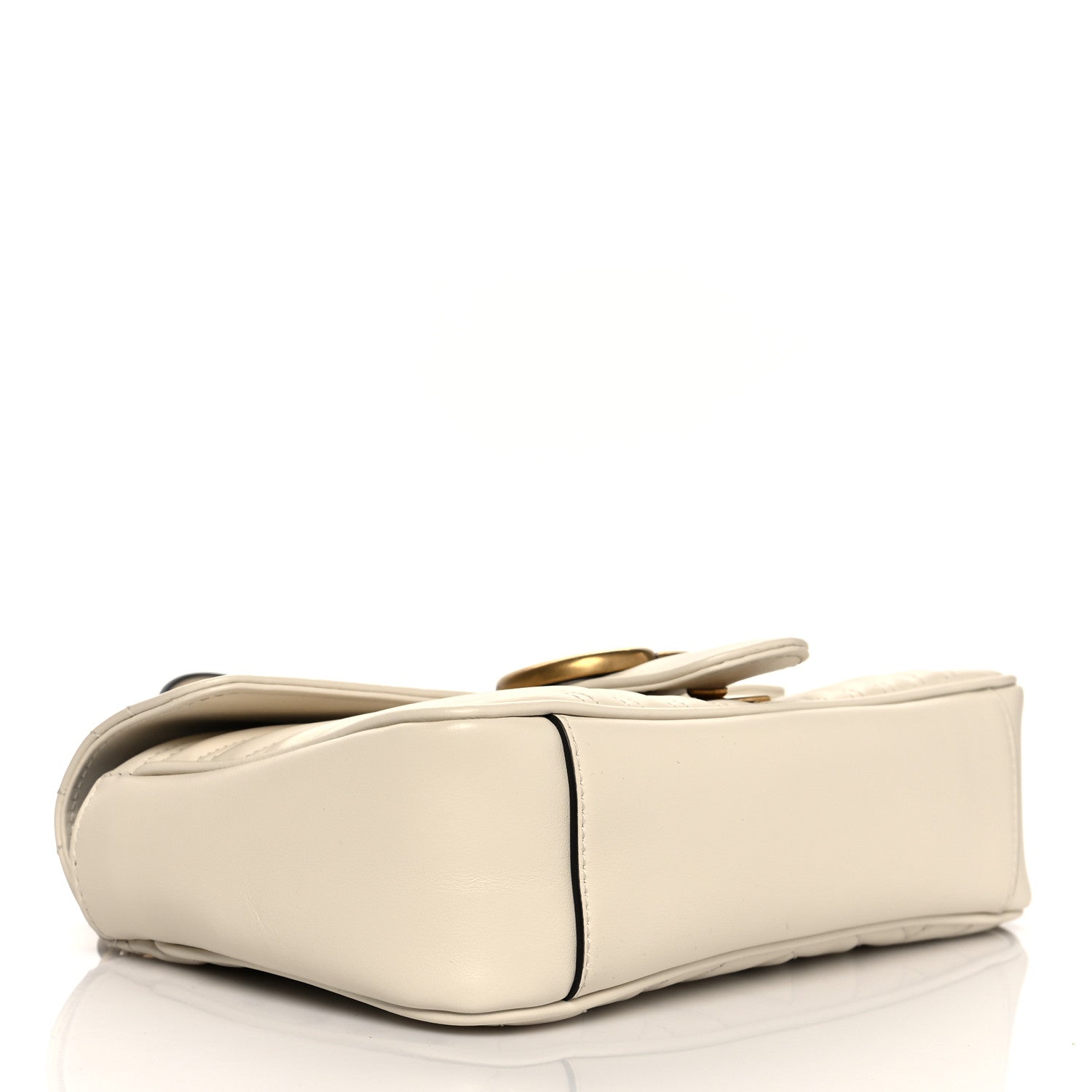 Gucci Calfskin Matelasse Small GG Marmont Shoulder Bag White 4 of 11