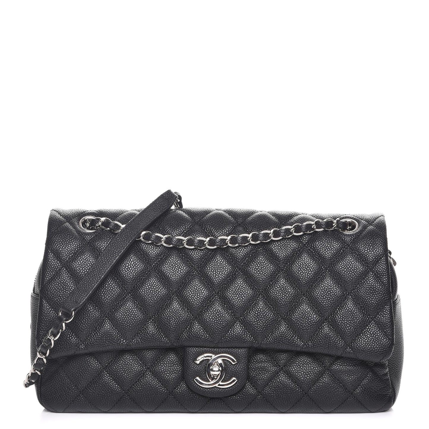Caviar Quilted Jumbo Easy Flap Black