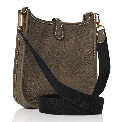 Hermes Taurillon Clemence Amazone Evelyne TPM Etoupe Bleu Indigo 3 of 9