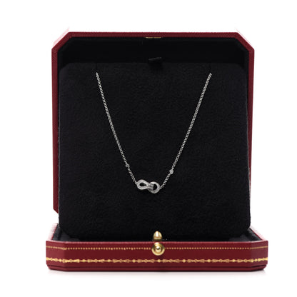Cartier 18K White Gold Diamond Agrafe Pendant Necklace 6 of 6