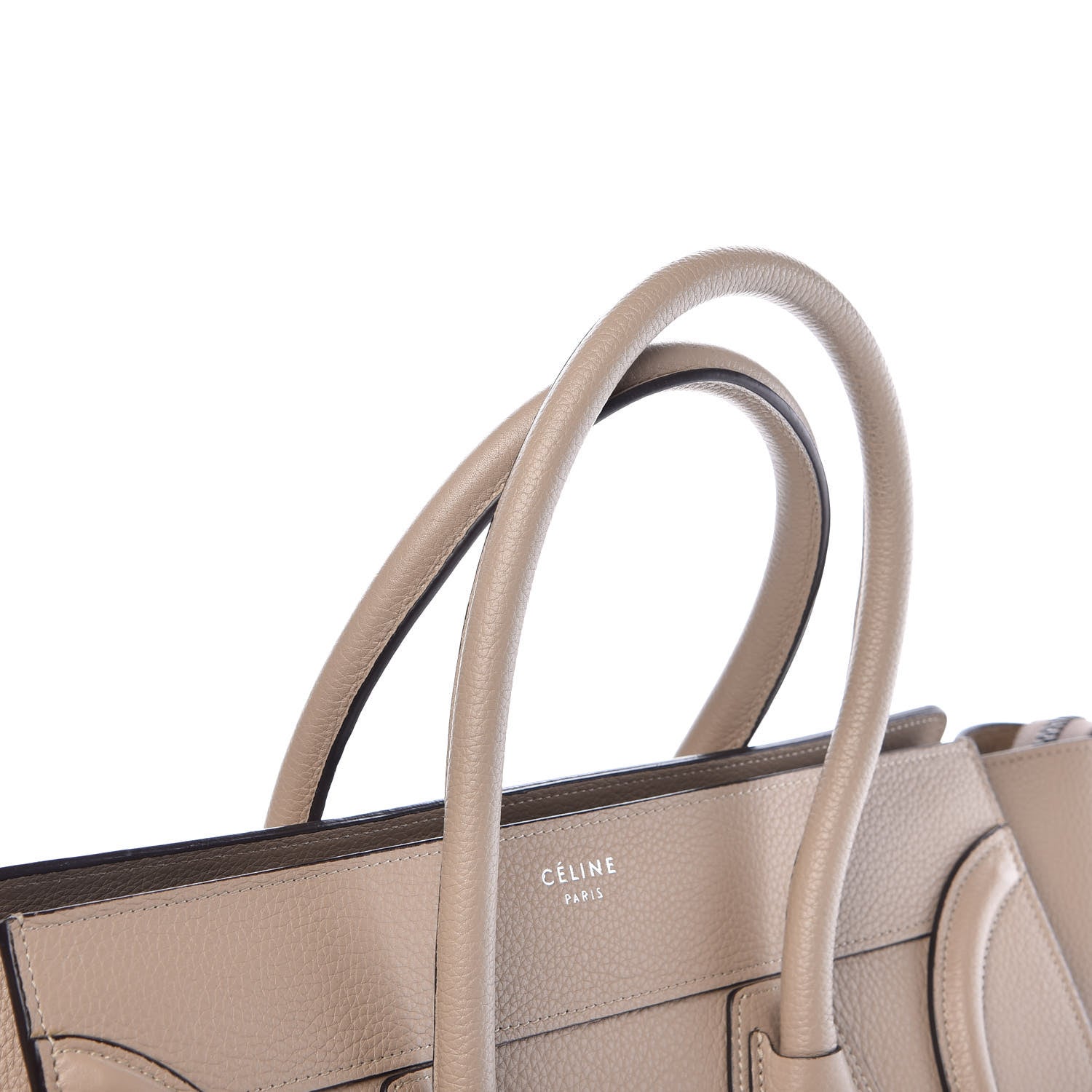 Celine Drummed Calfskin Mini Luggage Dune 8 of 11