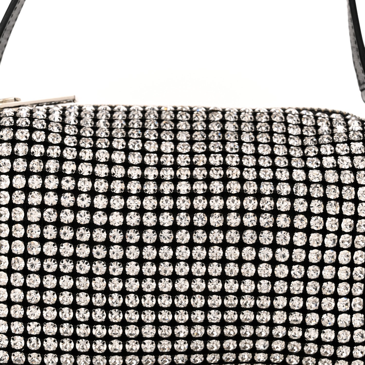 Alexander Wang Mesh Crystal Rhinestone Mini Heiress Pouch Black Silver 7 of 9