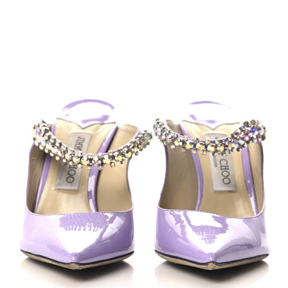 Jimmy Choo Patent Crystal Bing 100 Pumps 38.5 Wisteria 3 of 8
