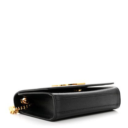 Saint Laurent Grain De Poudre Small Monogram Kate Satchel Black 4 of 10