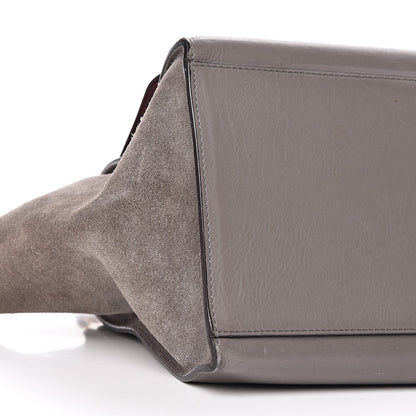 Celine Crocodile Embossed Calfskin Suede Medium Trapeze Smoke 7 of 9