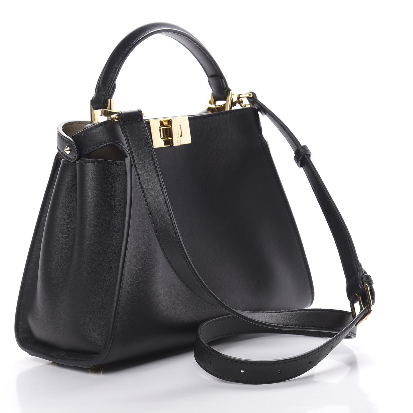 Vitello Tahiti Burro Medium Peekaboo Iconic Essentially Satchel Black Corda