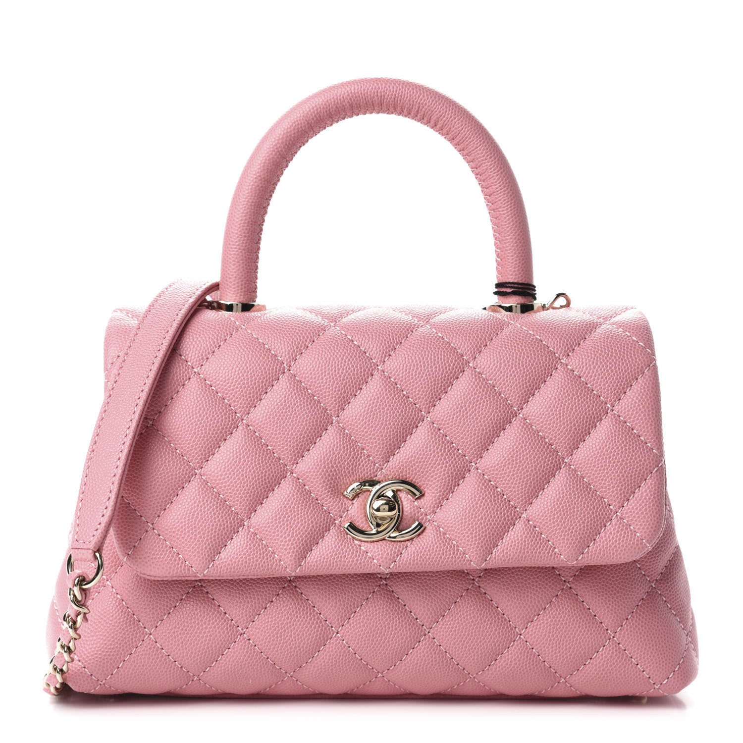 Chanel Caviar Quilted Mini Coco Handle Flap Pink 1 of 10