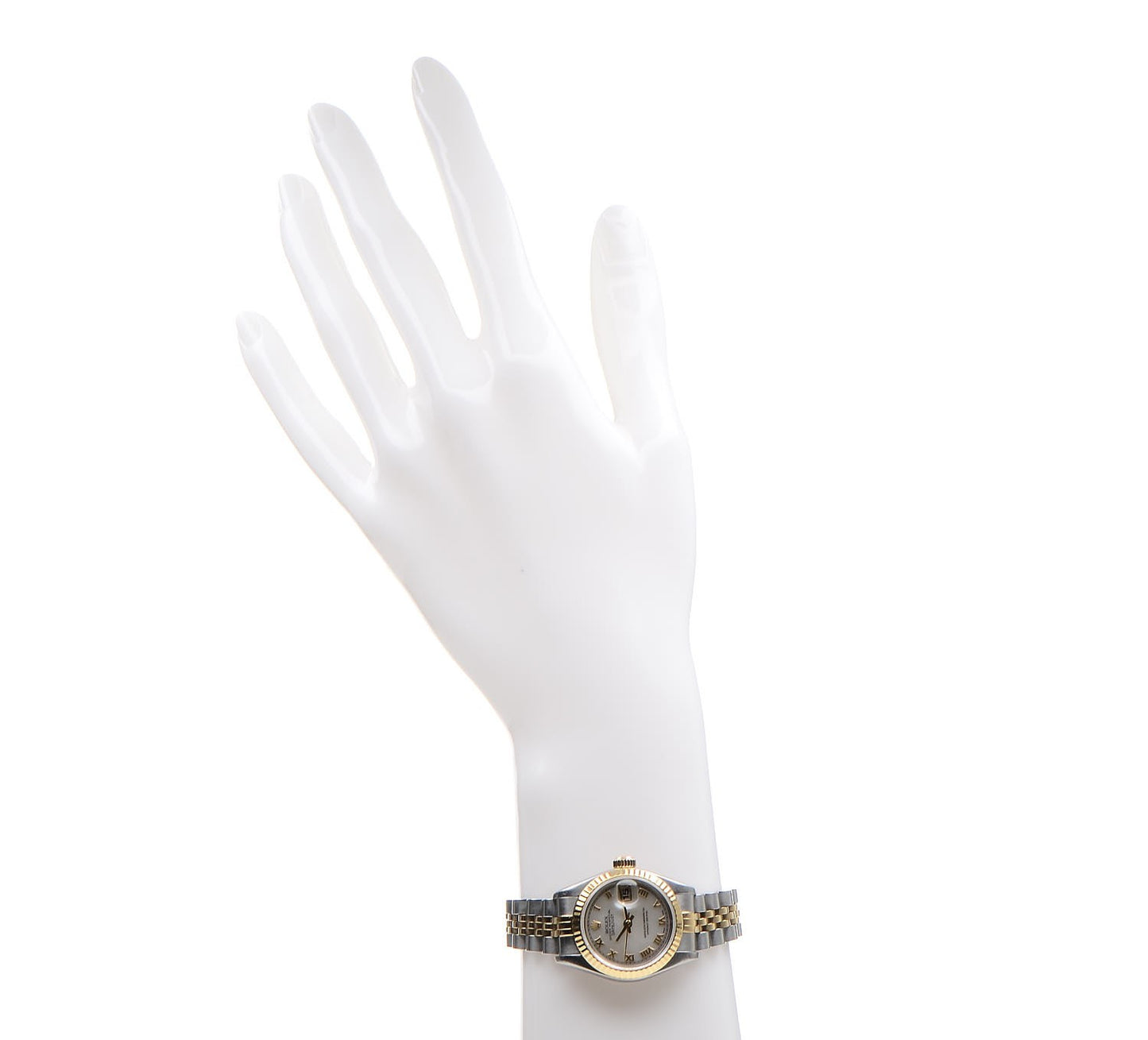Stainless Steel 18K Yellow Gold 26mm Oyster Perpetual Datejust Watch White Roman 79173
