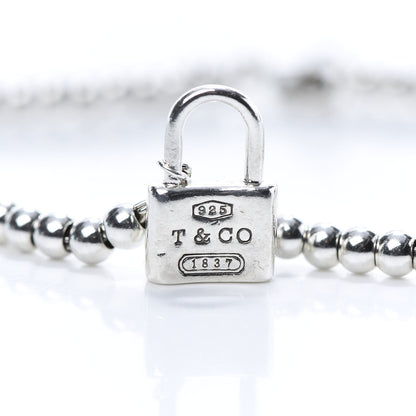 Tiffany Sterling Silver 1837 Lock Charm Bead Bracelet 4 of 6