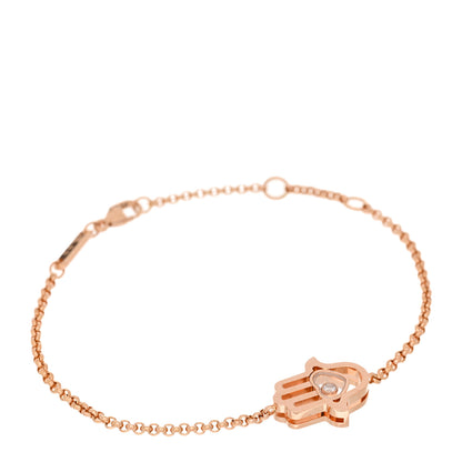 Chopard 18K Rose Gold Diamond Happy Diamonds Good Luck Charm Hamsa Bracelet 1 of 3
