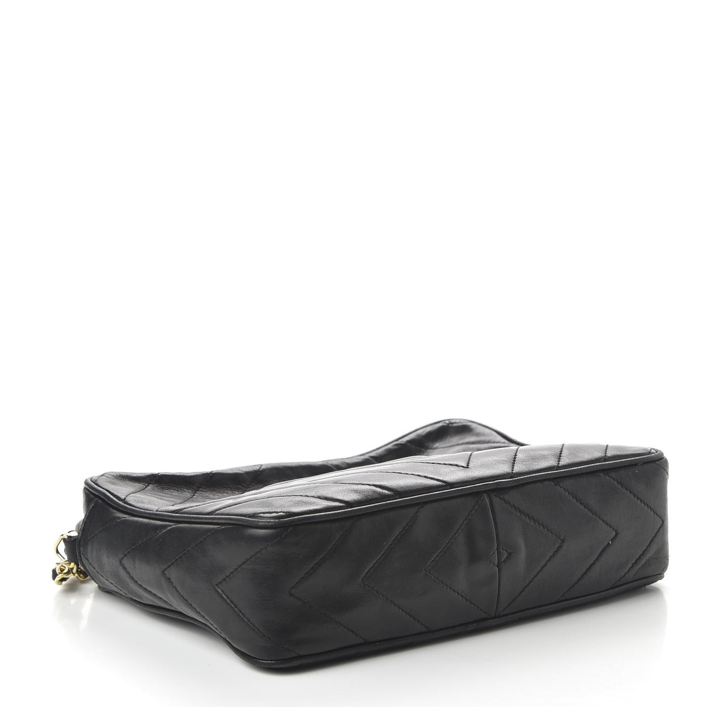 Lambskin Chevron Quilted Camera Case Black