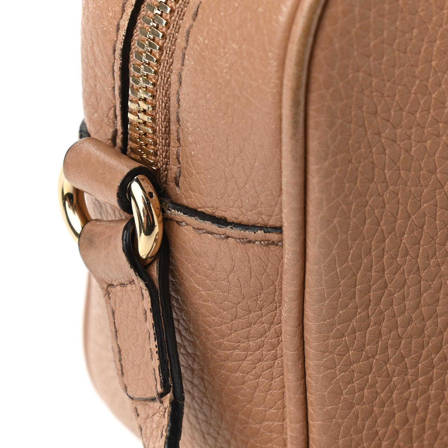 Pebbled Calfskin Small Soho Disco Bag Camelia