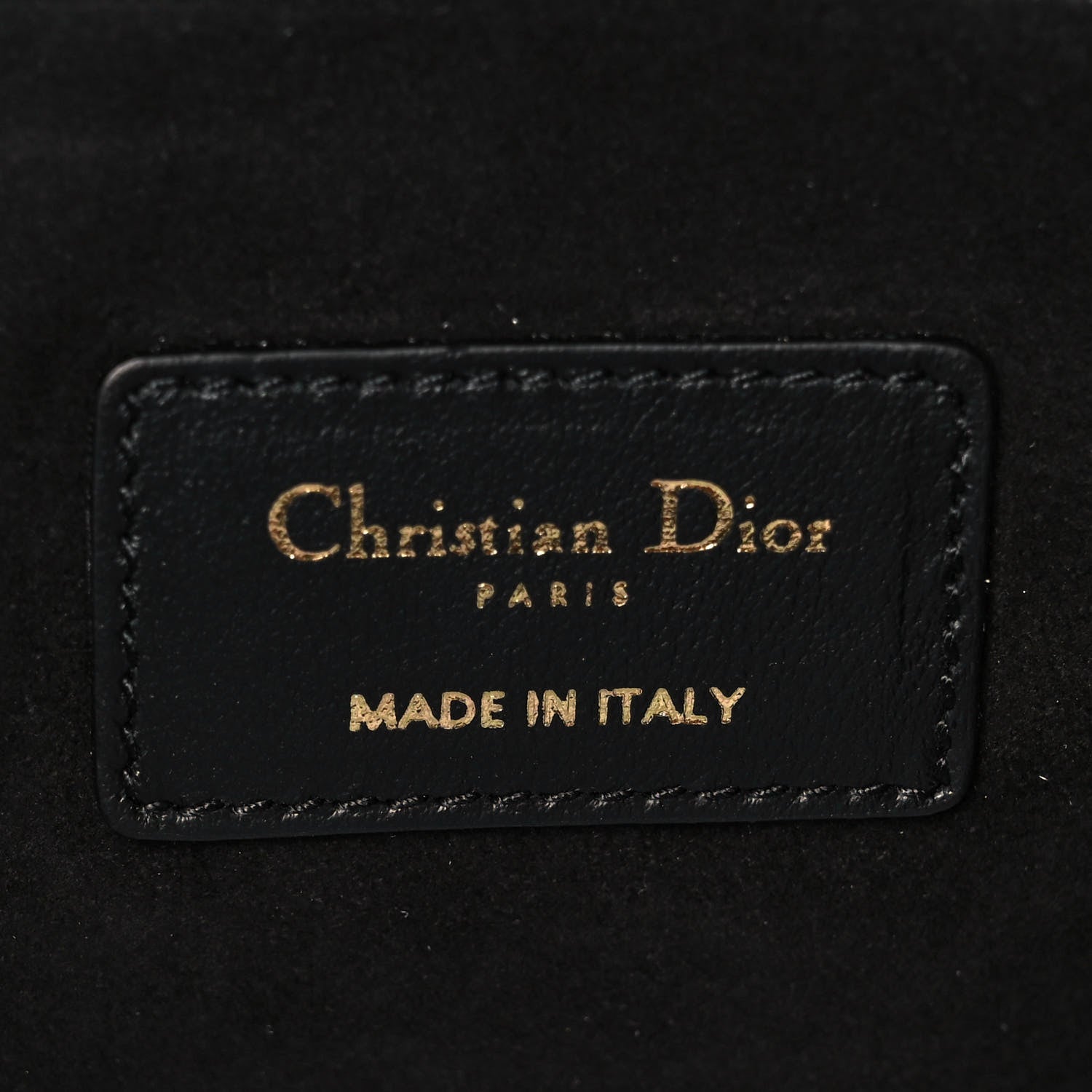 Christian Dior Calfskin Embossed Logo Zip Clutch Black 6 of 9