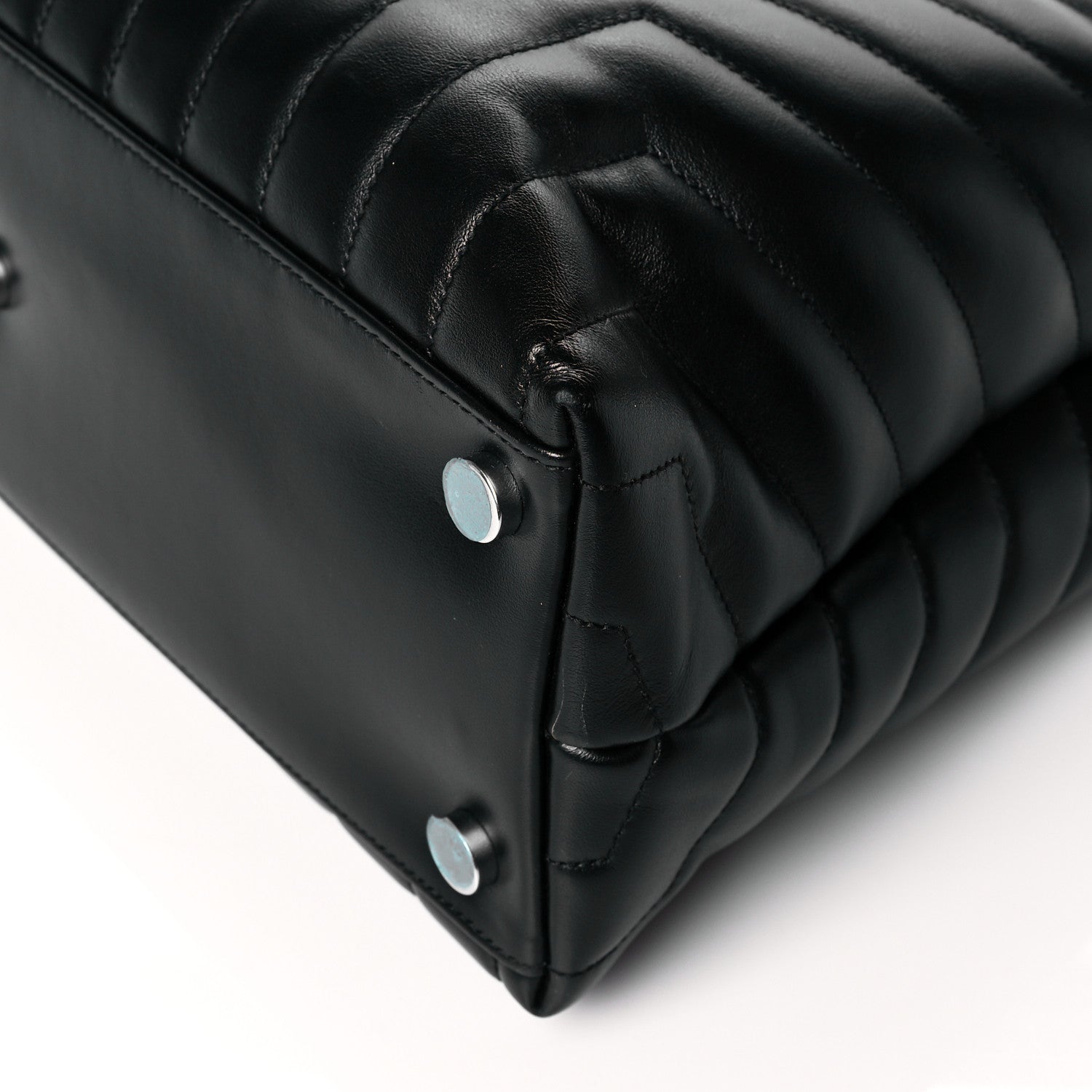 Saint Laurent Calfskin Y Quilted Monogram Large Loulou Shopper Black 10 of 12