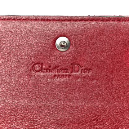 Christian Dior Patent Cannage Rendezvous Chain Wallet Red 6 of 16