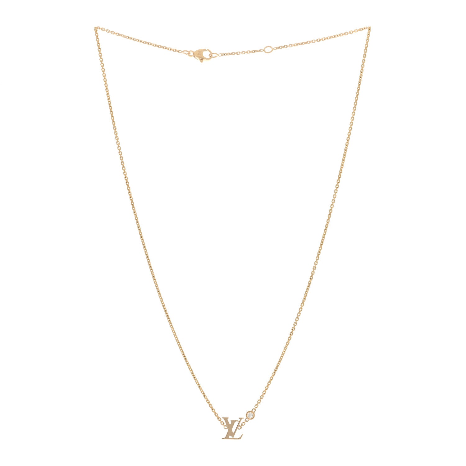 Louis Vuitton 18K Yellow Gold Diamond Idylle Blossom LV Pendant Necklace 2 of 3