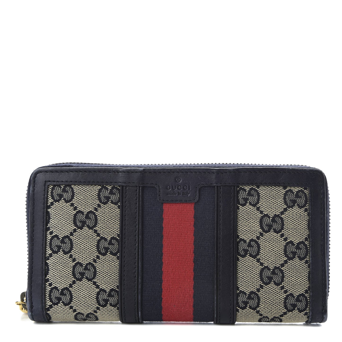 Monogram Web Rania Zip Around Wallet Navy