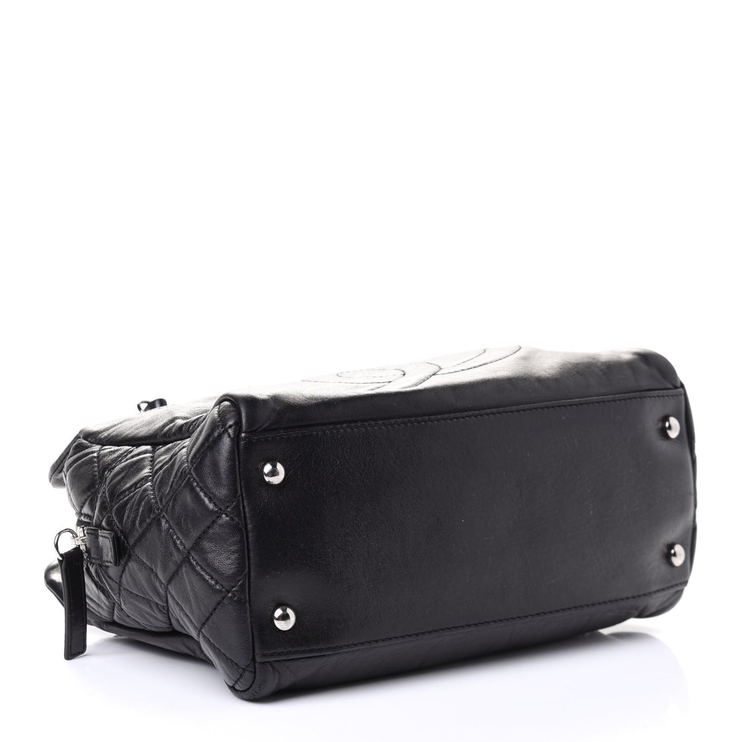 Calfskin Quilted CC Framed Bag Black