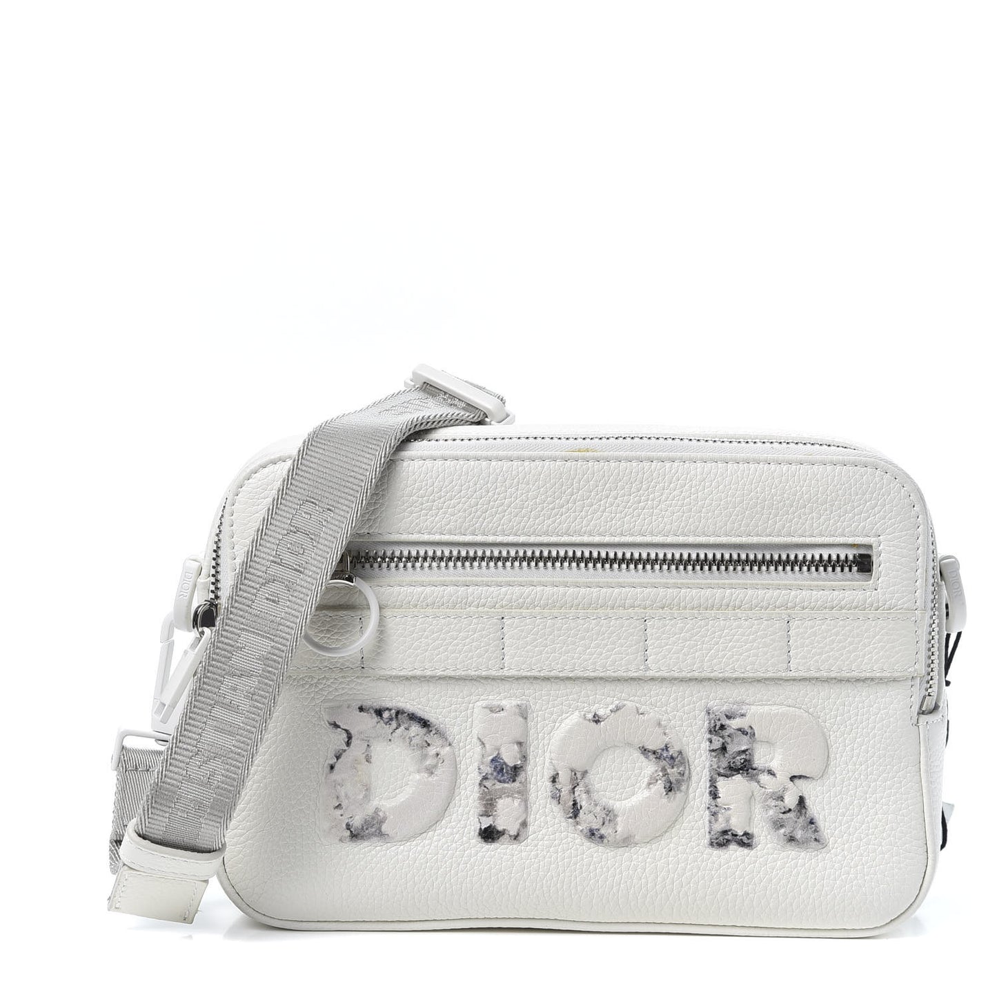 X DANIEL ARSHAM Grained Calfskin Safari Messenger Bag White