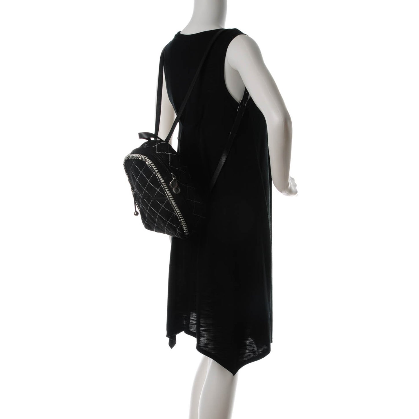 Shaggy Deer Quilted Mini Falabella Backpack Black