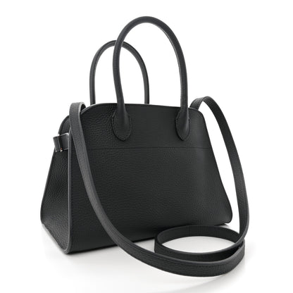 The Row Grained Calfskin Soft Margaux 10 Bag Black 3 of 9