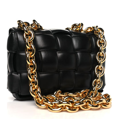 Bottega Veneta Lambskin Maxi Intreccio Padded Chain Cassette Crossbody Bag Black 3 of 10
