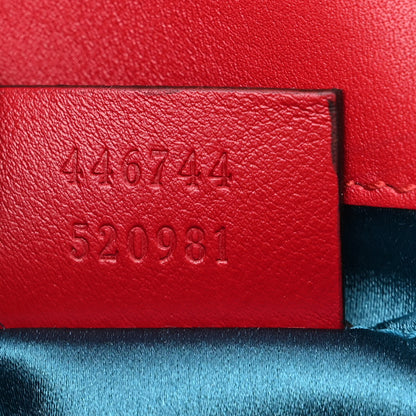 Gucci Velvet Matelasse Mini GG Marmont Shoulder Bag Hibiscus Red 7 of 10