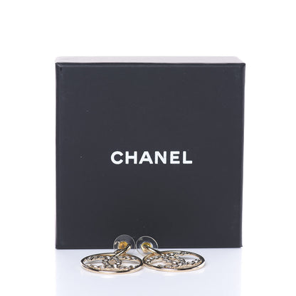 Chanel Crystal Chain Strass CC Drop Earrings Gold 4 of 4