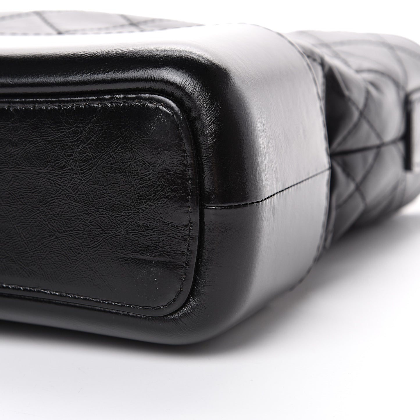 Aged Calfskin Quilted Medium Gabrielle Hobo Black