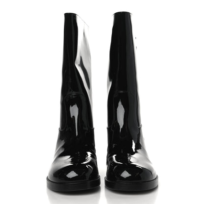 Chanel Patent CC Mid Calf Boots 38.5 Black 2 of 8