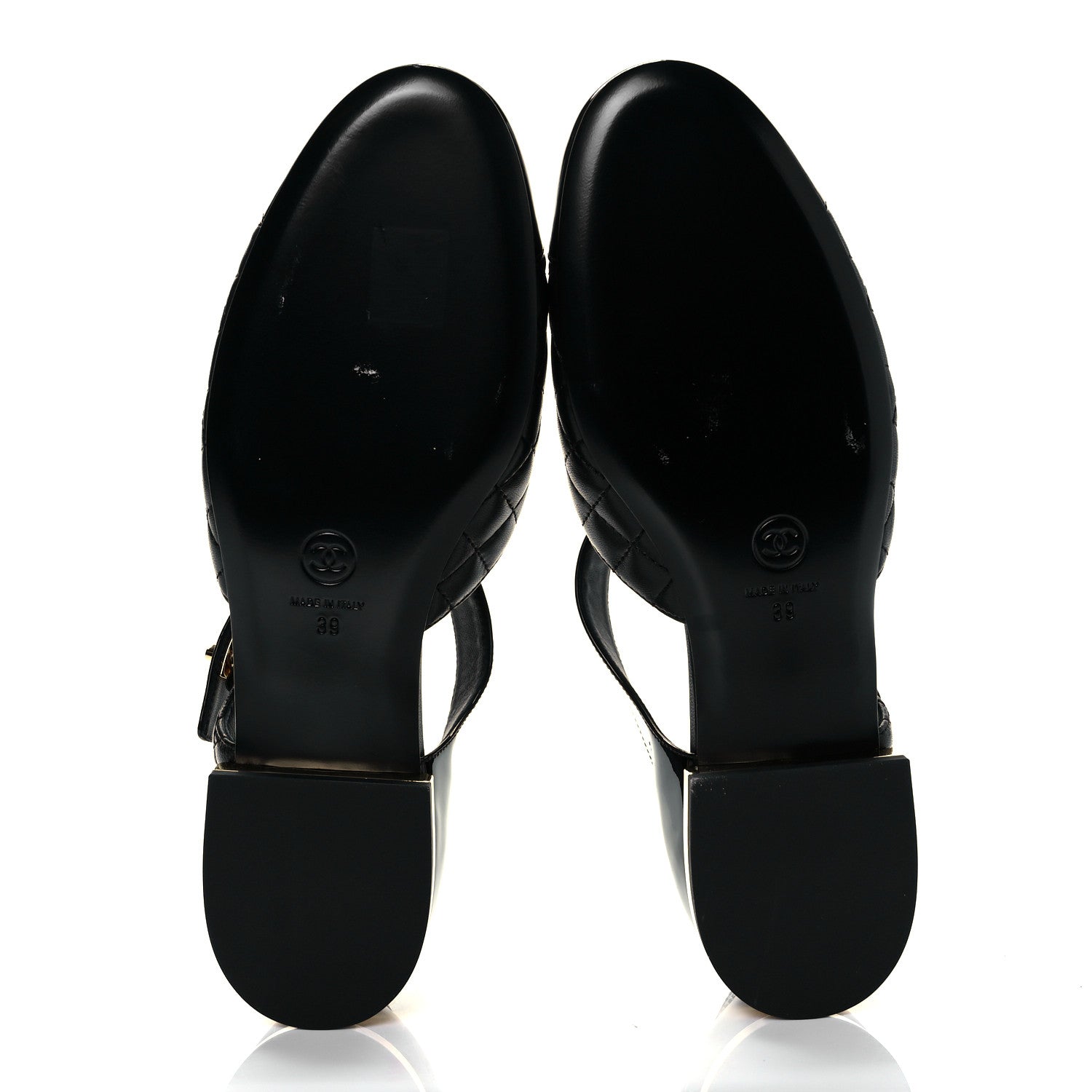 Chanel Patent Lambskin Quilted Cap Toe Ballerina Flats 39 Black 5 of 9