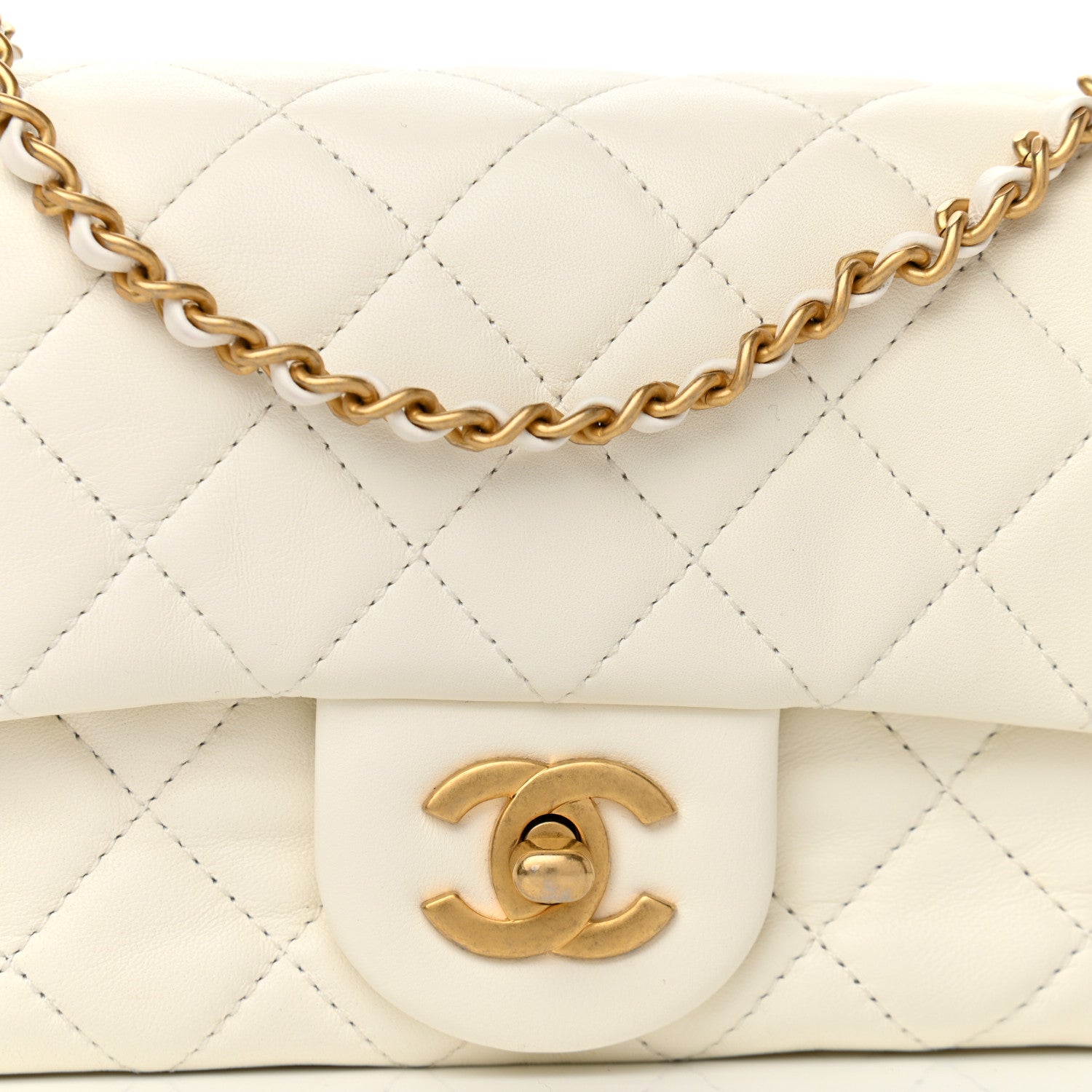 Chanel Lambskin Quilted Mini Rectangular Pearl Crush Flap White 8 of 11