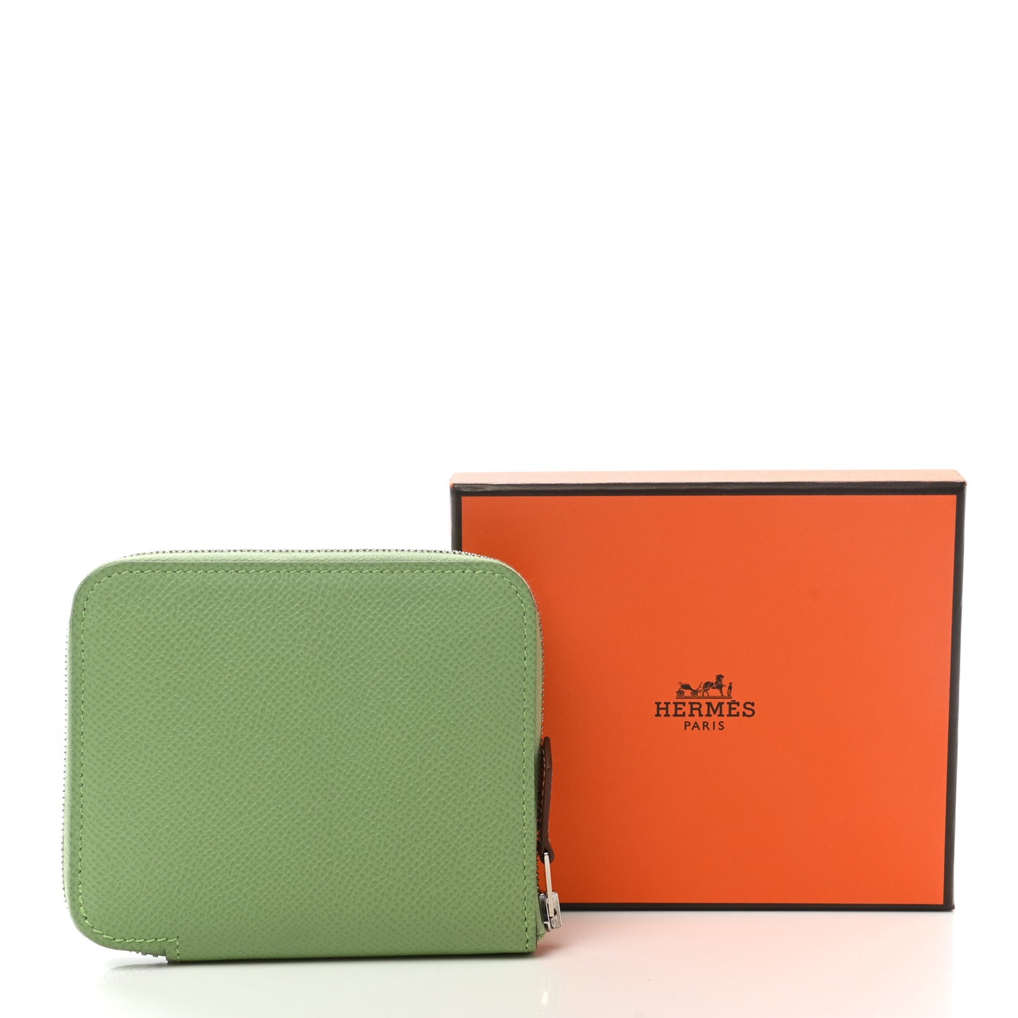 Epsom Silk'In Compact Wallet Vert Criquet