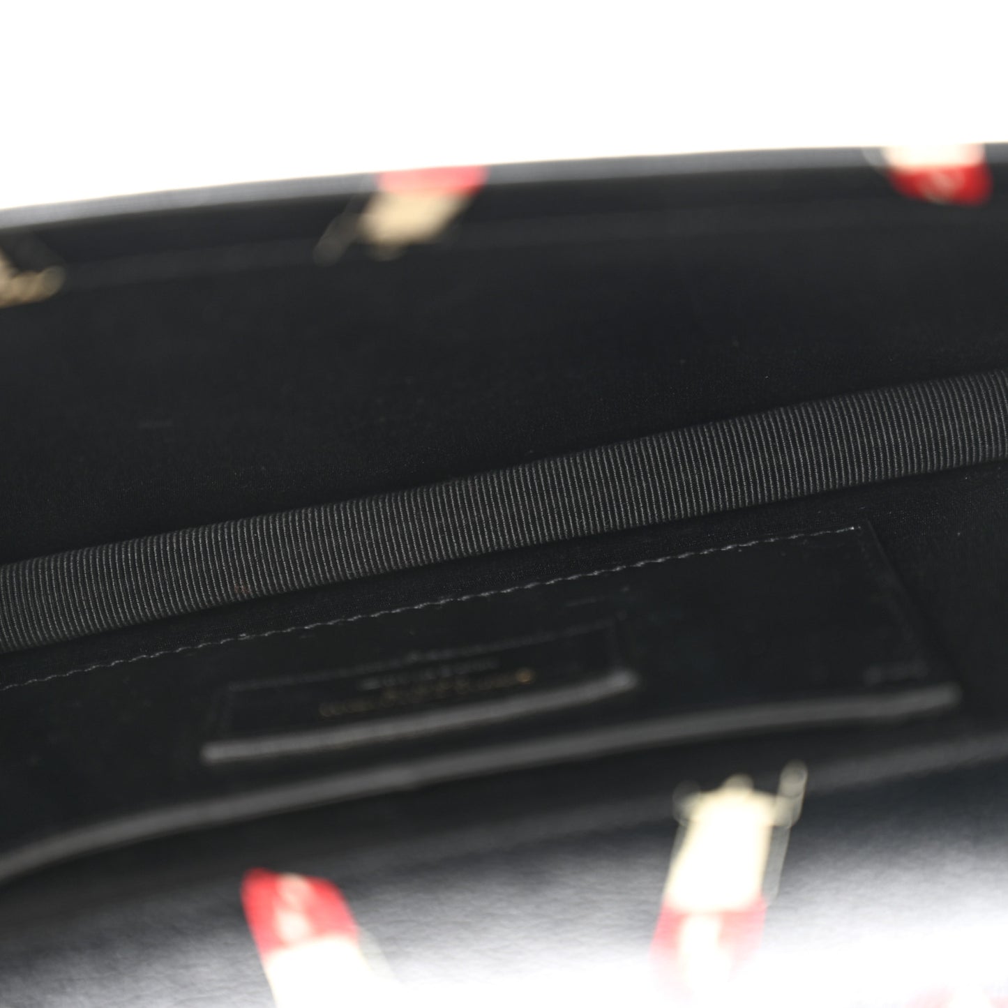 Calfskin Lipstick Print Classic Monogram Kate Clutch Black