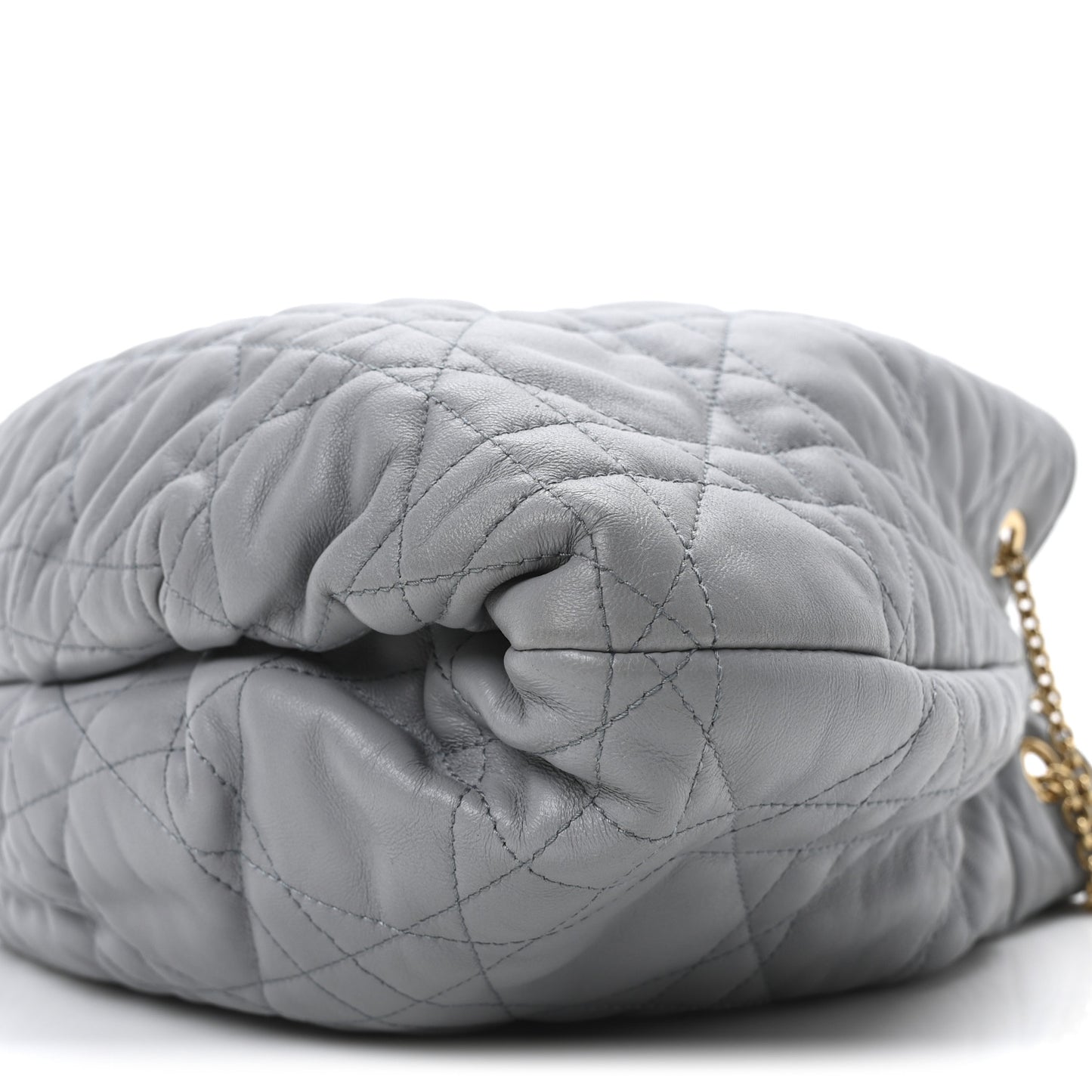 Lambskin Supple Macrocannage Ammi Bag Grey