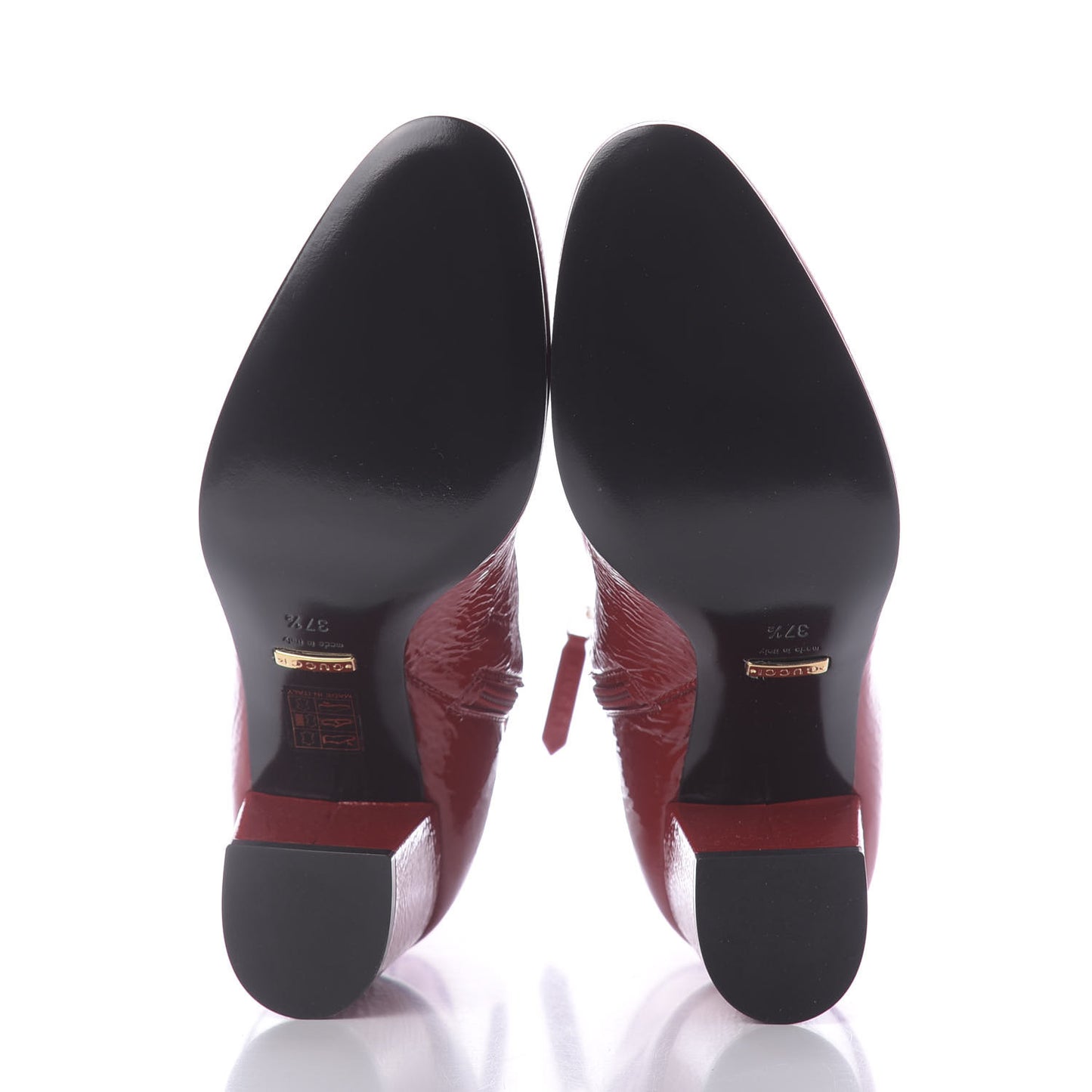 Patent Calfskin Stretch Boots 37.5 Hibiscus Red