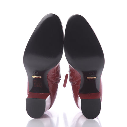 Gucci Patent Calfskin Stretch Boots 37.5 Hibiscus Red 6 of 8