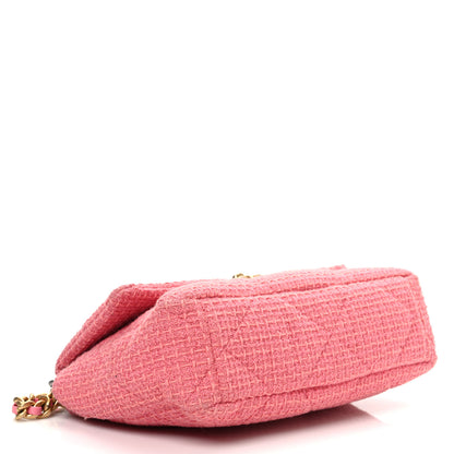 Chanel Metallic Tweed Quilted Large Chanel 19 Flap Pink 4 of 11
