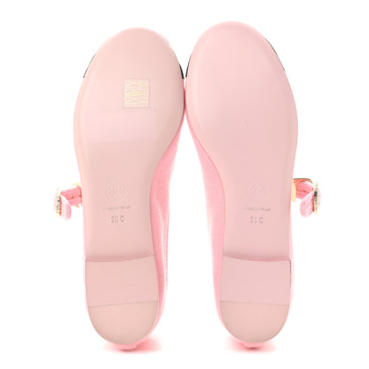 Chanel Fabric Grosgrain Mary Jane Flats 38 Light Pink Black 6 of 10