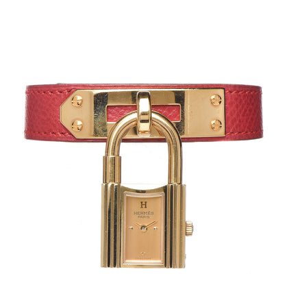 Hermes Stainless Steel Courchevel 20mm Kelly Cadena Quartz Watch Rouge 1 of 7